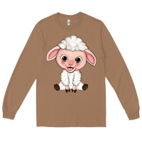 Toasted Coconut Cartoon Lamb Long Sleeve Tee - HowdyJamesFarm
