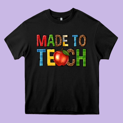 Made To Teach Heavy Core Tee Designed By Nancycooperartshop