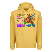Antique Gold LGBTQ+ You Are Safe Here Premium Hoodie - BundleAndBundleShop