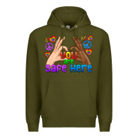 Army Green LGBTQ+ You Are Safe Here Premium Hoodie - BundleAndBundleShop