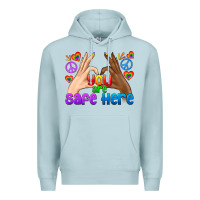 Blue Mist LGBTQ+ You Are Safe Here Premium Hoodie - BundleAndBundleShop