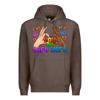 Coffee LGBTQ+ You Are Safe Here Premium Hoodie - BundleAndBundleShop