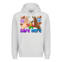 Dove Grey LGBTQ+ You Are Safe Here Premium Hoodie - BundleAndBundleShop