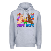 Heather Grey LGBTQ+ You Are Safe Here Premium Hoodie - BundleAndBundleShop