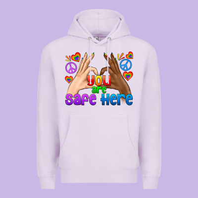 Lgbtq+ You Are Safe Here Premium Hoodie Designed By Bundleandbundleshop