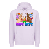Lilac LGBTQ+ You Are Safe Here Premium Hoodie - BundleAndBundleShop