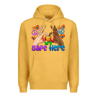 Mustard LGBTQ+ You Are Safe Here Premium Hoodie - BundleAndBundleShop