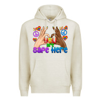 Oatmeal Heather LGBTQ+ You Are Safe Here Premium Hoodie - BundleAndBundleShop