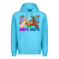 Ocean Blue LGBTQ+ You Are Safe Here Premium Hoodie - BundleAndBundleShop