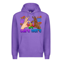Purple LGBTQ+ You Are Safe Here Premium Hoodie - BundleAndBundleShop