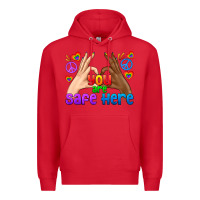 Red LGBTQ+ You Are Safe Here Premium Hoodie - BundleAndBundleShop
