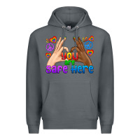 Rock LGBTQ+ You Are Safe Here Premium Hoodie - BundleAndBundleShop