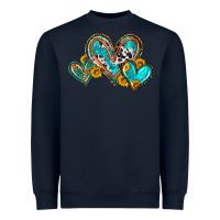 Navy western leopard turquoise cowhide hearts olivia Heavyweight Sweatshirt - OliviaCreatesArt