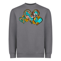 Storm western leopard turquoise cowhide hearts olivia Heavyweight Sweatshirt - OliviaCreatesArt