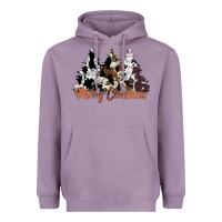 Lavender merry christmas cowhide trees Heavyweight Hoodie - CowhideDigitalArt