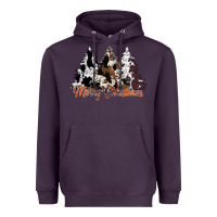 Plum merry christmas cowhide trees Heavyweight Hoodie - CowhideDigitalArt