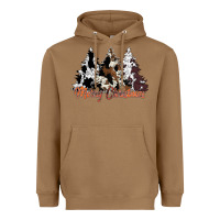 Merry Christmas Cowhide Trees Heavyweight Hoodie | Teevron