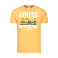 Vintage Mustard Athens Greece City Trip Skyline Map Travel Vintage Tee - maiPhamDesign