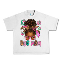 Lunar Rock Afro Messy Bun Dog Mom Urban Heavy Tee - texasbilliewilder