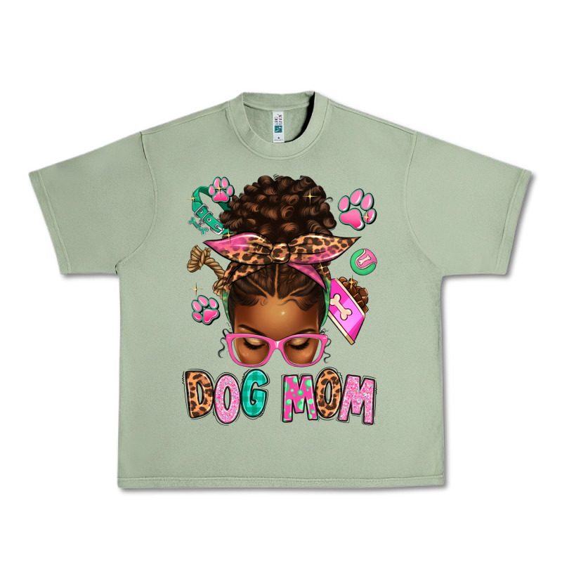 Afro Messy Bun Dog Mom Urban Heavy Tee by texasbilliewilder | Teevron