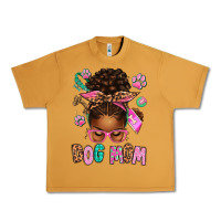 Peanut Butter Afro Messy Bun Dog Mom Urban Heavy Tee - texasbilliewilder