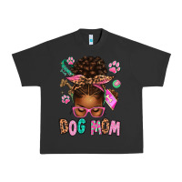 Pigment Black Afro Messy Bun Dog Mom Urban Heavy Tee - texasbilliewilder
