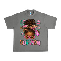 Tornado Afro Messy Bun Dog Mom Urban Heavy Tee - texasbilliewilder