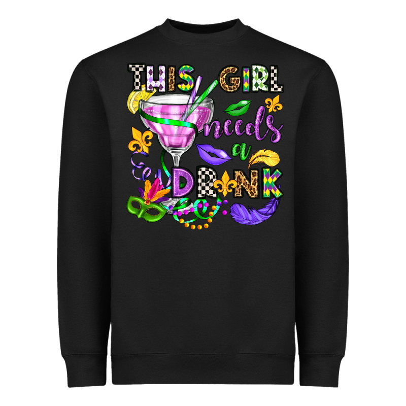 This Girl Needs A Drink Heavyweight Sweatshirt by OliviaCreatesArt | Teevron