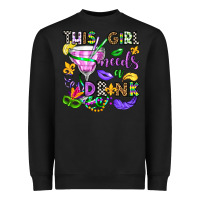Black this girl needs a drink Heavyweight Sweatshirt - OliviaCreatesArt