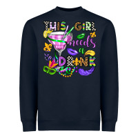 Navy this girl needs a drink Heavyweight Sweatshirt - OliviaCreatesArt