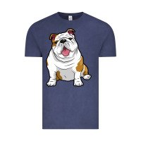 Vintage Denim ENGLISH BULLDOGS Awesome Funny Bulldog Pups Dogs Vintage Tee - maiPhamDesign