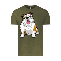 Vintage Olive ENGLISH BULLDOGS Awesome Funny Bulldog Pups Dogs Vintage Tee - maiPhamDesign