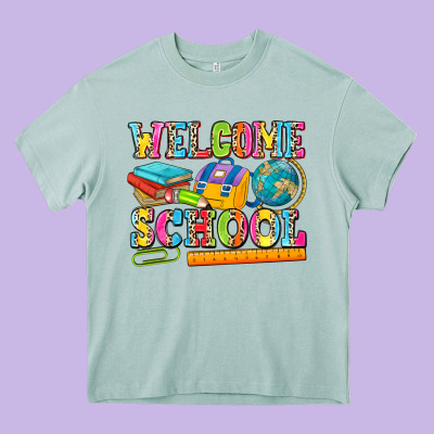 Welcome School Heavy Core Tee Designed By Nancycooperartshop