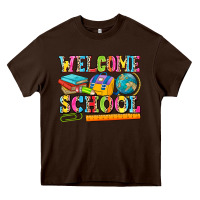 Chocolate Brown welcome school Heavy Core Tee - NancyCooperArtShop