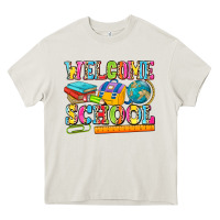 Cream welcome school Heavy Core Tee - NancyCooperArtShop