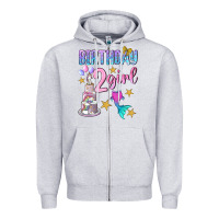 Heather Grey birthday girl 2 Zipper Hoodie - BundleAndBundleShop