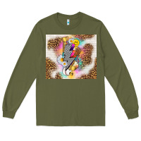 Army Green retro baseball with leopard Long Sleeve Tee - TumblerDesignByShophia