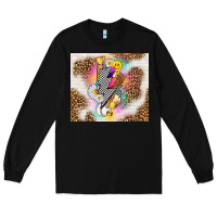 Black retro baseball with leopard Long Sleeve Tee - TumblerDesignByShophia