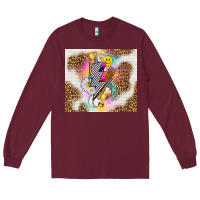 Burgundy retro baseball with leopard Long Sleeve Tee - TumblerDesignByShophia