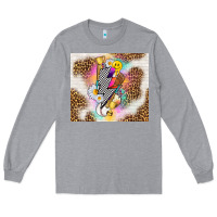 Heather Grey retro baseball with leopard Long Sleeve Tee - TumblerDesignByShophia