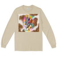 Mushroom retro baseball with leopard Long Sleeve Tee - TumblerDesignByShophia