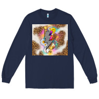 Navy retro baseball with leopard Long Sleeve Tee - TumblerDesignByShophia