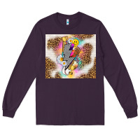 Plum retro baseball with leopard Long Sleeve Tee - TumblerDesignByShophia