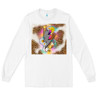 White retro baseball with leopard Long Sleeve Tee - TumblerDesignByShophia