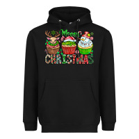 Black Merry Christmas Heavyweight Hoodie - CowhideDigitalArt
