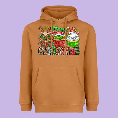 Merry Christmas Heavyweight Hoodie Designed By Cowhidedigitalart