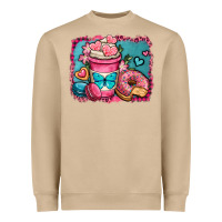 Mushroom valentines day coffee cup and sweets Heavyweight Sweatshirt - OliviaCreatesArt