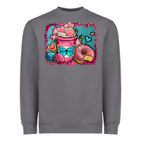 Storm valentines day coffee cup and sweets Heavyweight Sweatshirt - OliviaCreatesArt