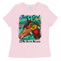 Just A Girl Who Loves Horseshoe Ladies Tee | Teevron
