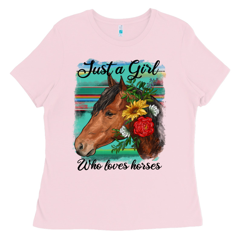 Just A Girl Who Loves Horseshoe Ladies Tee by RanaPortraitStore | Teevron
